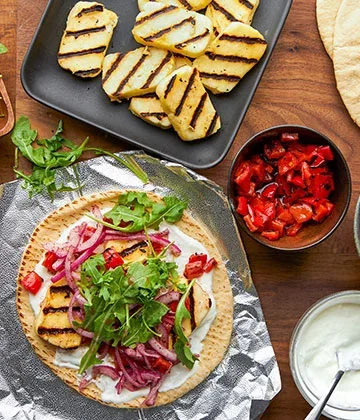 Grilled Halloumi Wraps