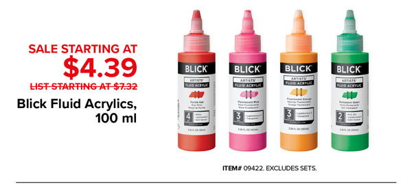 Blick Fluid Acrylics, 100ml, Sale Starting at $4.39