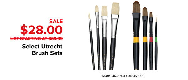Select Utrecht Brush Sets Sale $28.00