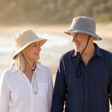 Cotton bucket hat with adjustable drawstring, designed for casual outdoor wear, sun protection, beach days, and summer travel.