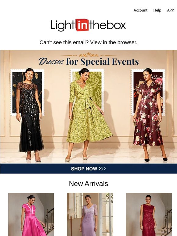 Just Landed: Dresses for Specials Events