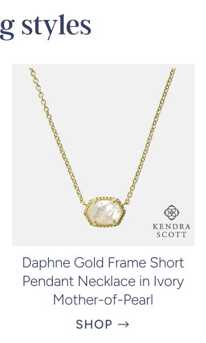 Daphne Gold Frame Short Pendant Necklace in Ivory Mother-of-Pearl