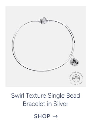 Swirl Texture Single Bead Bracelet in Silver