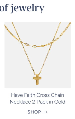 Have Faith Cross Chain Necklace 2-Pack in Gold