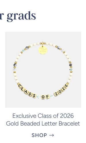Exclusive Class of 2026 Gold Beaded Letter Bracelet