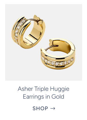 Asher Triple Huggie Earrings in Gold