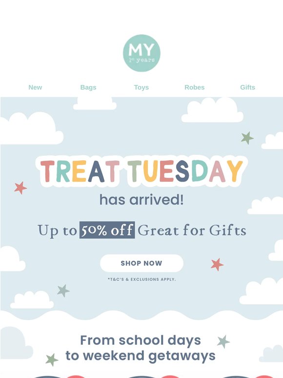 Hey , It's Treat Tuesday Time! 🥳 Enjoy up to 50% Off...
