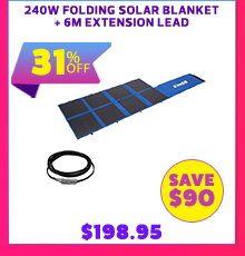 240W Folding Solar Blanket + 6m Extension Lead