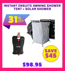 Instant Ensuite Awning Shower Tent + Solar Shower
