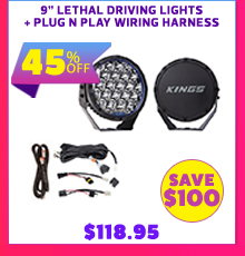 9 Lethal driving lights + Plug N Play Wiring Harness