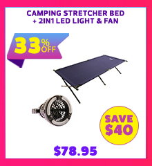Camping Stretcher Bed + 2in1 LED Light & Fan