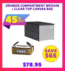 Drawer Compartment Medium + Clear Top Canvas Bag