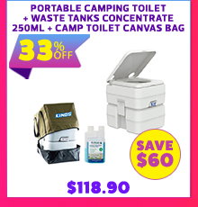 Portable Camping Toilet + BioMagic All Waste Tanks Concentrate 250ml + Camp Toilet Canvas Bag