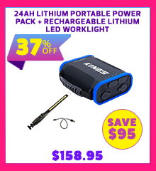 24Ah Lithium Portable Power Pack + Rechargeable Lithium LED Worklight