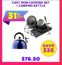 Cast Iron Cooking Set + Camping Kettle