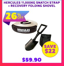 Hercules 11000kg Snatch Strap + Recovery Folding Shovel