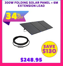 300W Folding Solar Panel + 6m Extension Lead