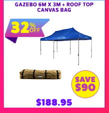 - Gazebo 6m x 3m + Roof Top Canvas Bag