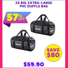 2x 80L Extra-Large PVC Duffle Bag