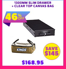1300mm Slim Drawer + Clear Top Canvas Bag