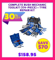 Complete Bush Mechanic Toolkit (174-Piece) + Tyre Repair Kit
