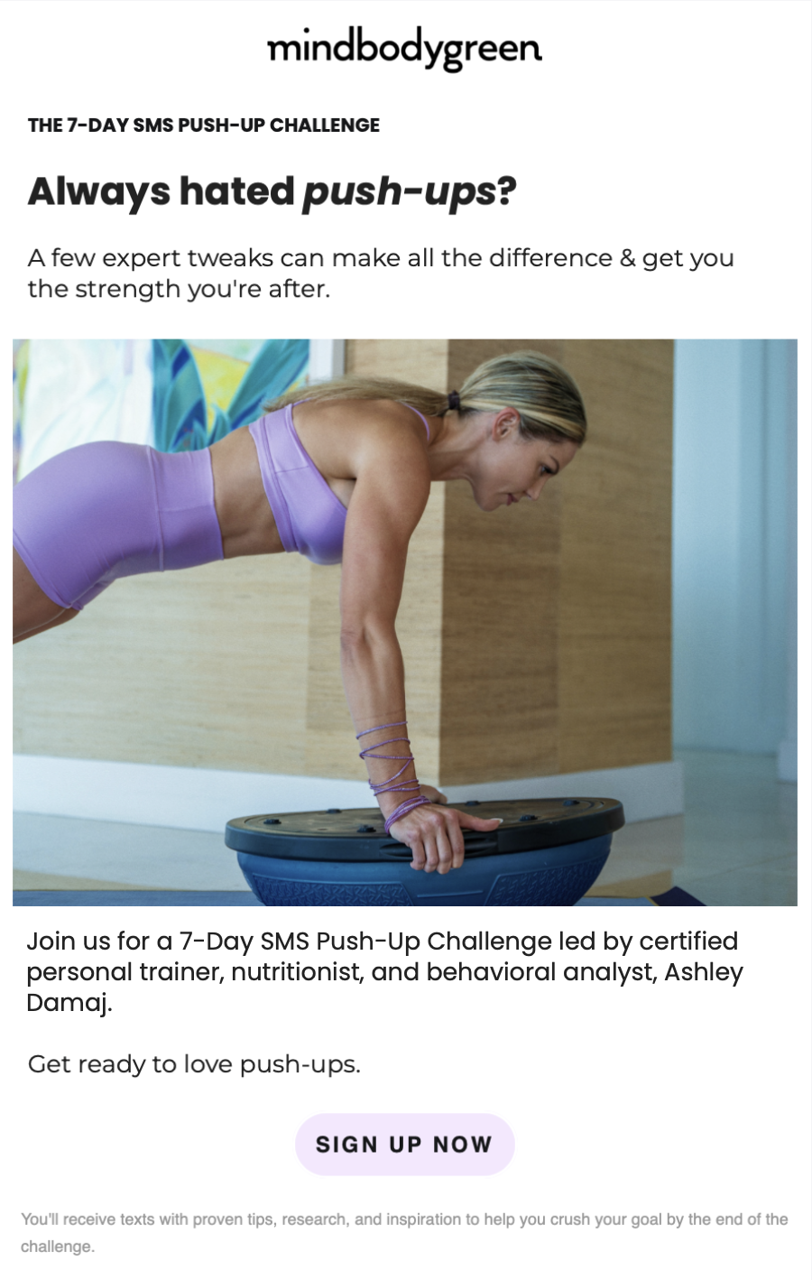 7-day SMS Push-Up Challenge