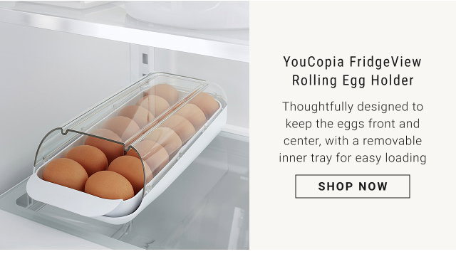 YouCopia FridgeView Rolling Egg Holder - shop now