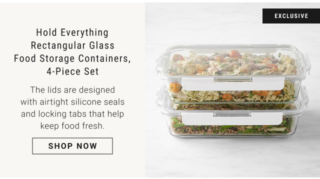 Hold Everything Rectangular Glass Food Storage Containers, 4-Piece Set - shop now