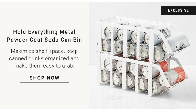 Hold Everything Metal Powder Coat Soda Can Bin - shop now