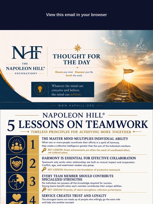 Napoleon Hill's Thought for the Day