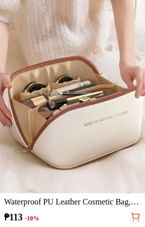 Waterproof PU Leather Cosmetic Bag...