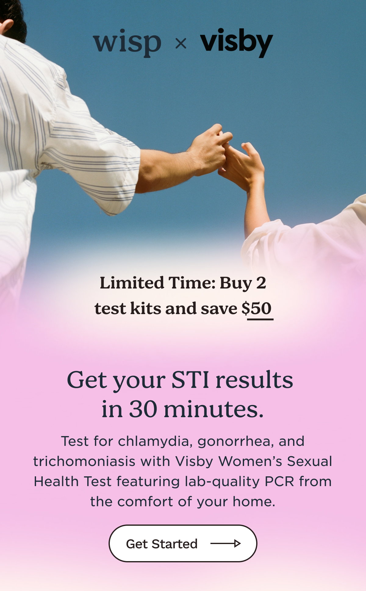 Wisp x Visby | Get your STI results in 30 minutes. 