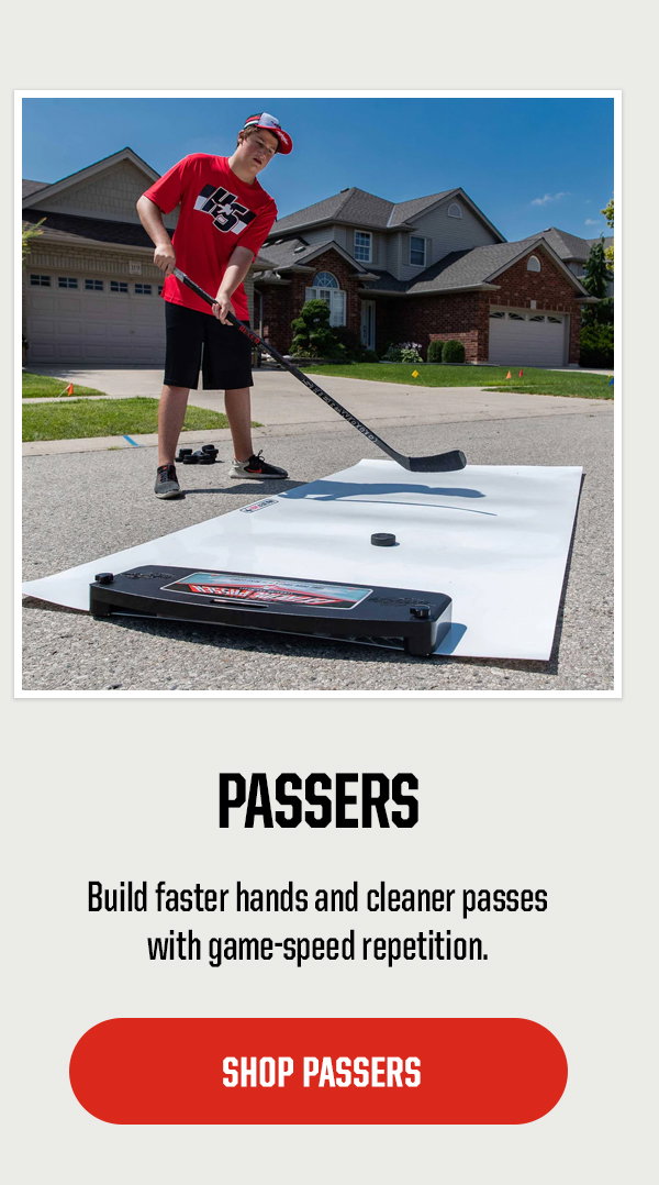 Product Block 2: Passers. Build faster hands and cleaner passes with game-speed repetition. CTA: Shop Passers