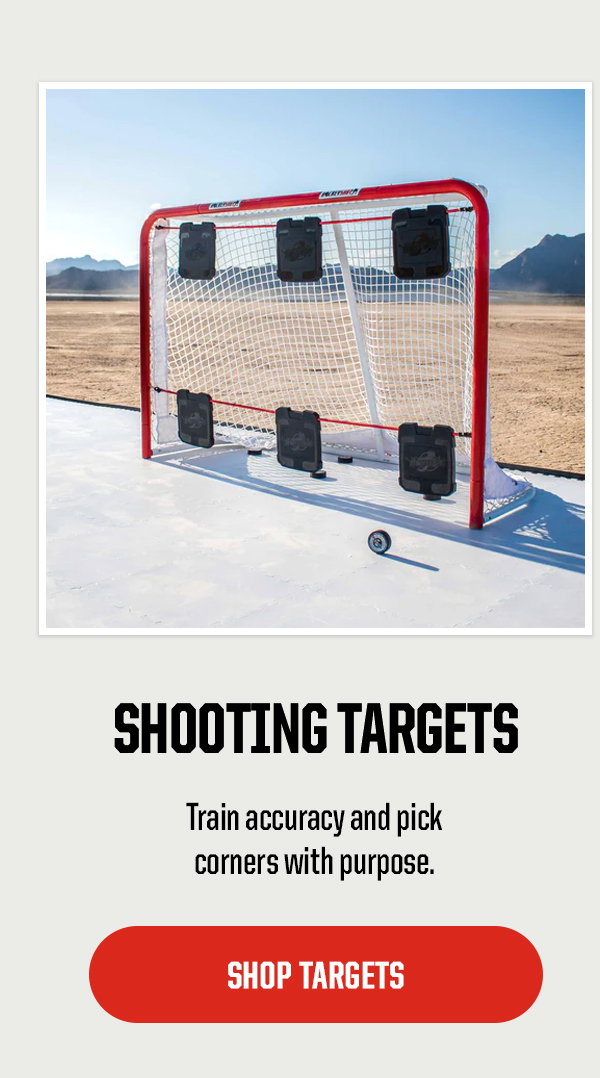 Product Block 1: Shooting Targets. Train accuracy and pick corners with purpose. CTA: Shop Targets