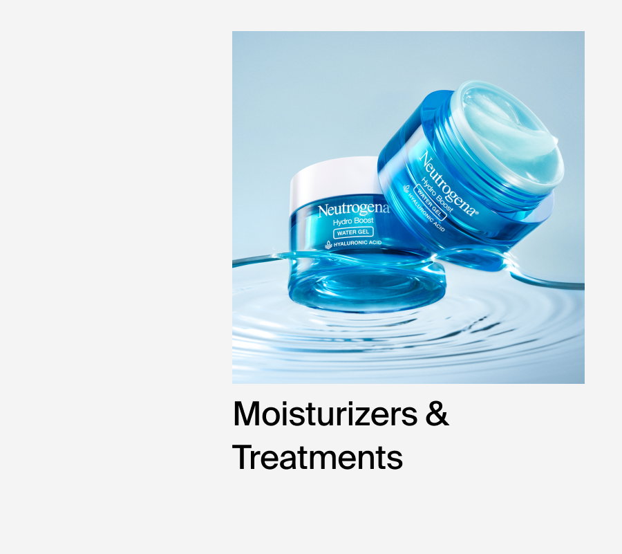 Neutrogena® Hydro Boost Water Gel with texture swipe below on light blue background.