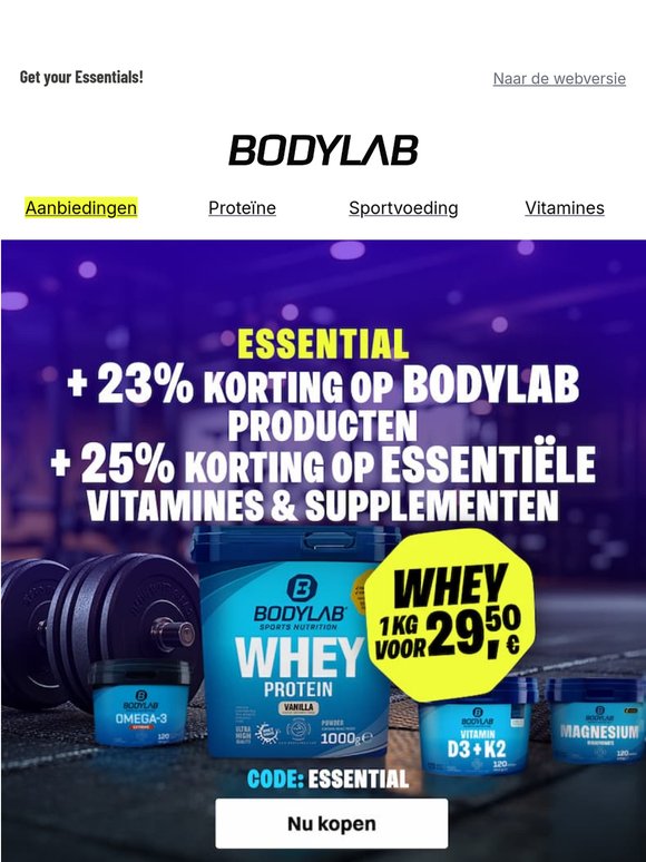 🎯 25% op voedingsstoffen + 23% op BODYLAB!