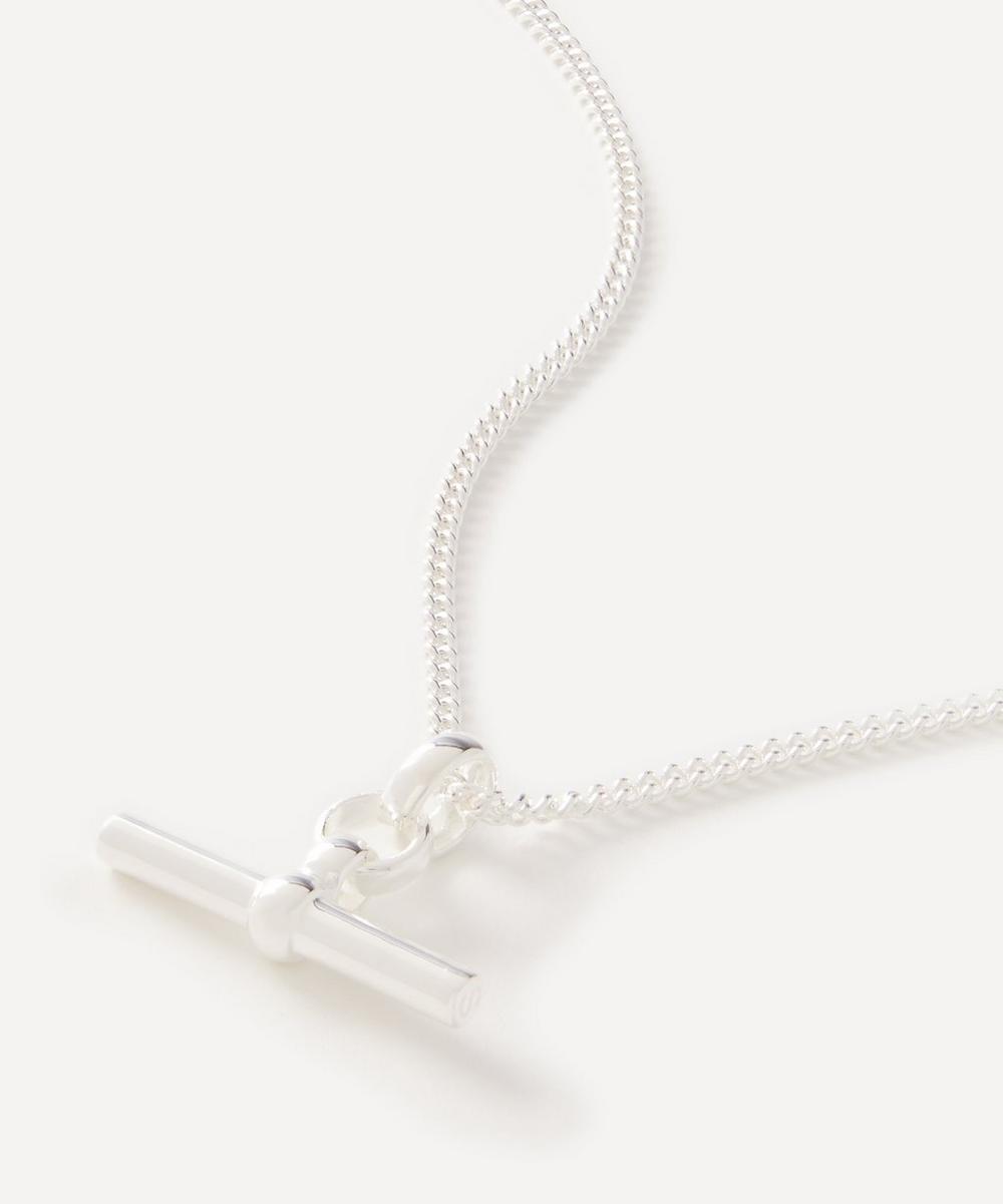 Tilly Sveaas Sterling Silver T-Bar On Fine Curb Chain