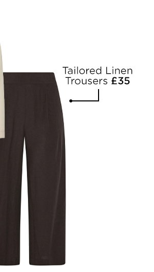 EVANS Curve Chocolate Brown Tailored Linen Trousers