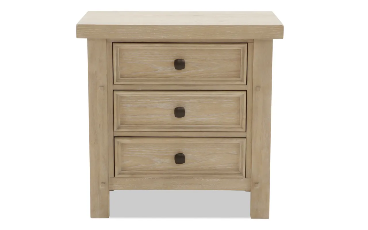 Hudson Natural 3 Drawer Nightstand