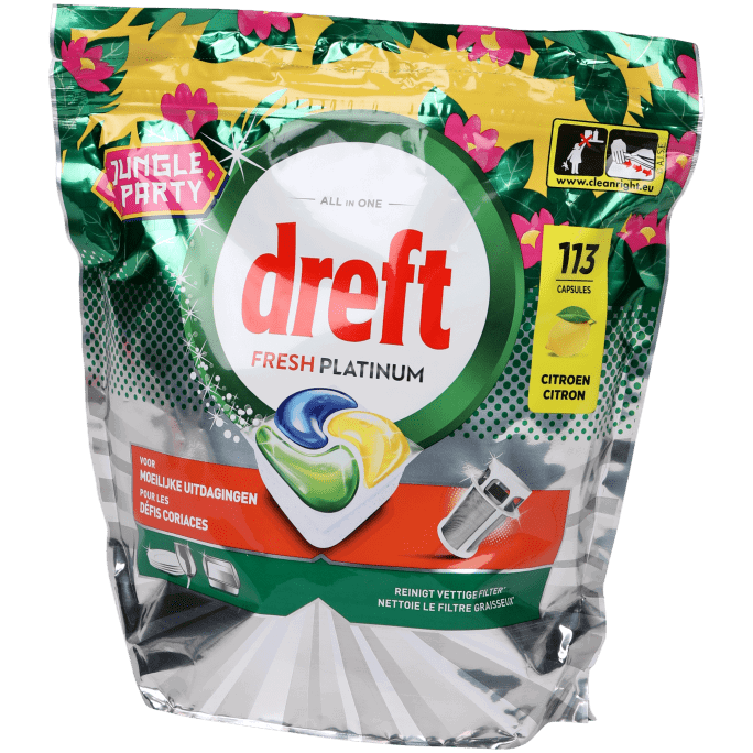 Dreft Fresh Platinum vaatwastabs Jungle Party