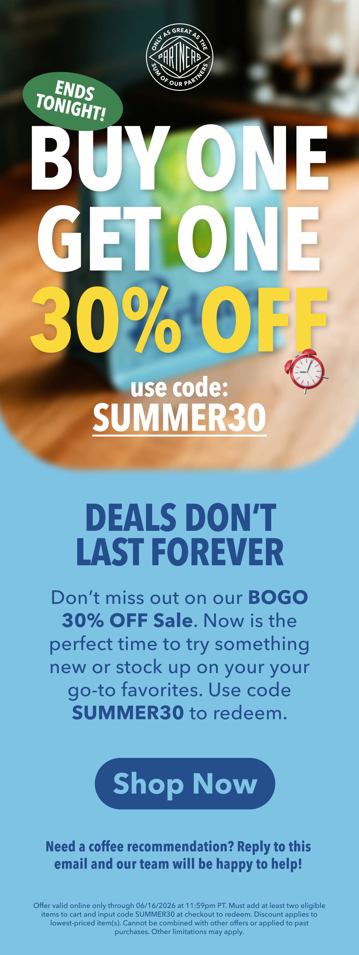BUY ONE GET ONE 30% OFF