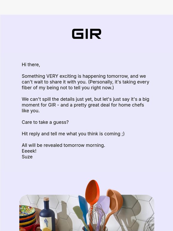 Big news tomorrow, home chefs
