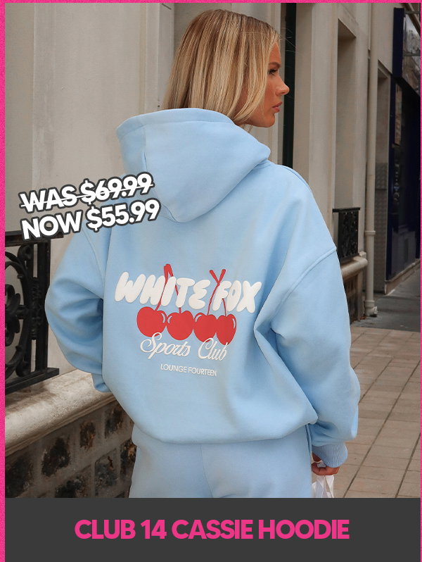 CLUB 14 CASSIE BOXY HOODIE BLUE