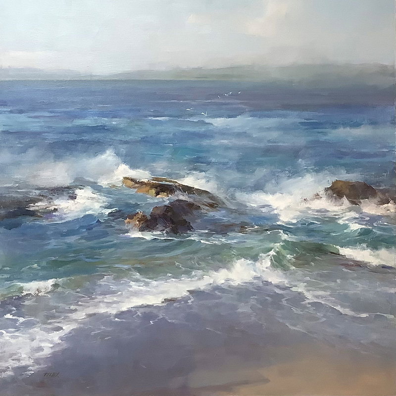 Misty Sea  (oil on panel, 24x24) by Deborah Tilby Artists Magazine  41st Annual Art Competition (2024)   
