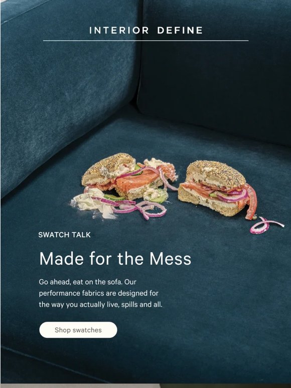 Go ahead, eat on the sofa