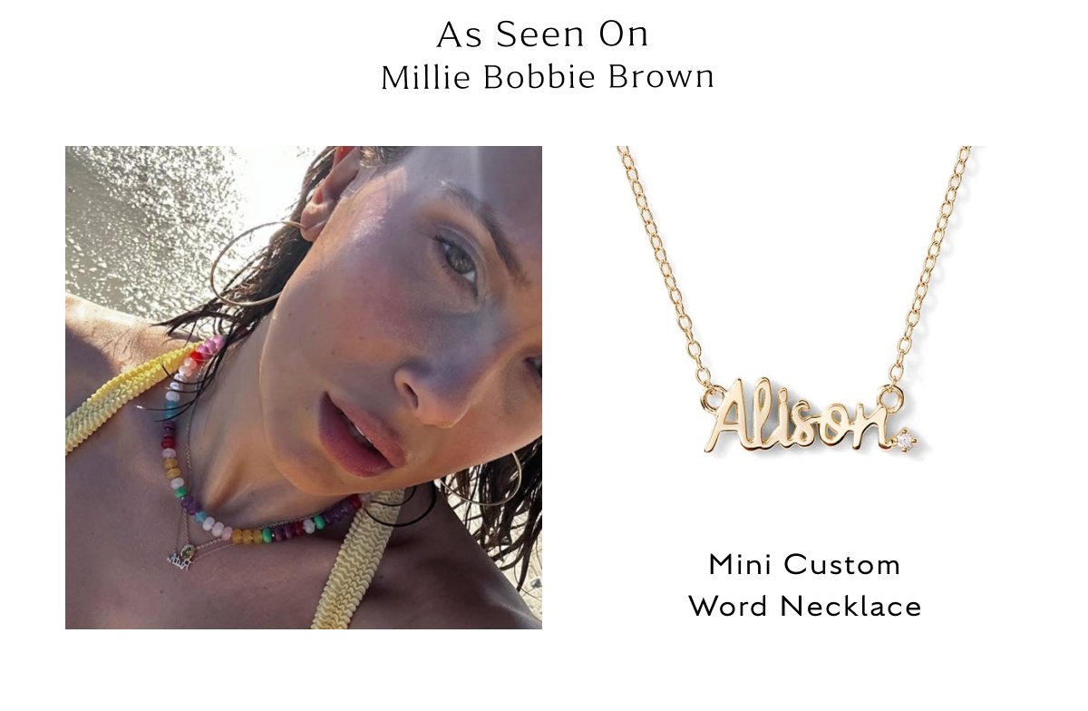 As seen on Millie Bobbie Brown - Mini custom Word Necklace