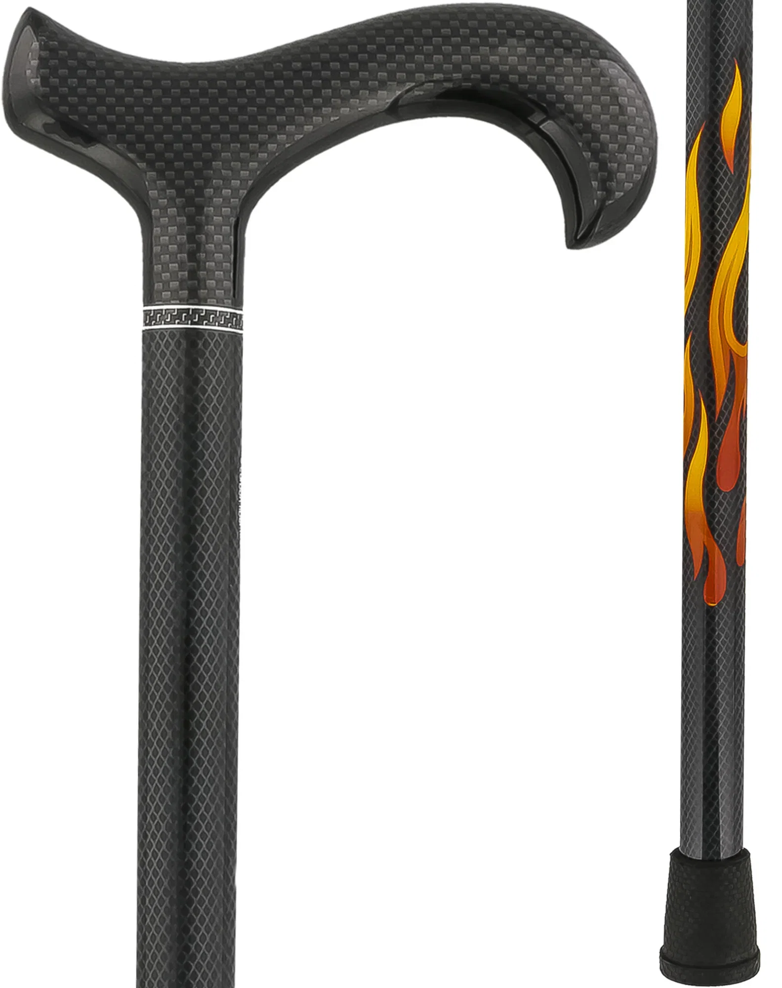 Image of Exclusive Dr. House Flame Derby Cane - Carbon Fiber