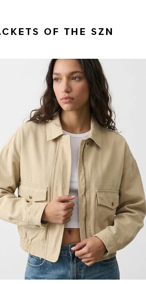 Beige Bomber Jacket Twill