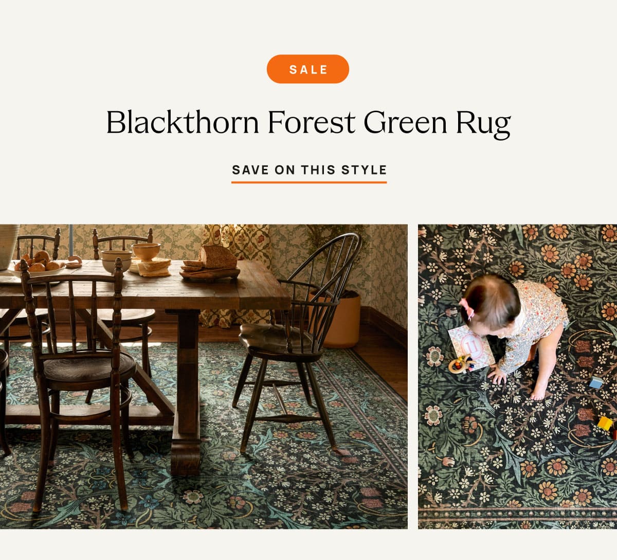 Blackthorn Forest Green Rug | Save On This Style