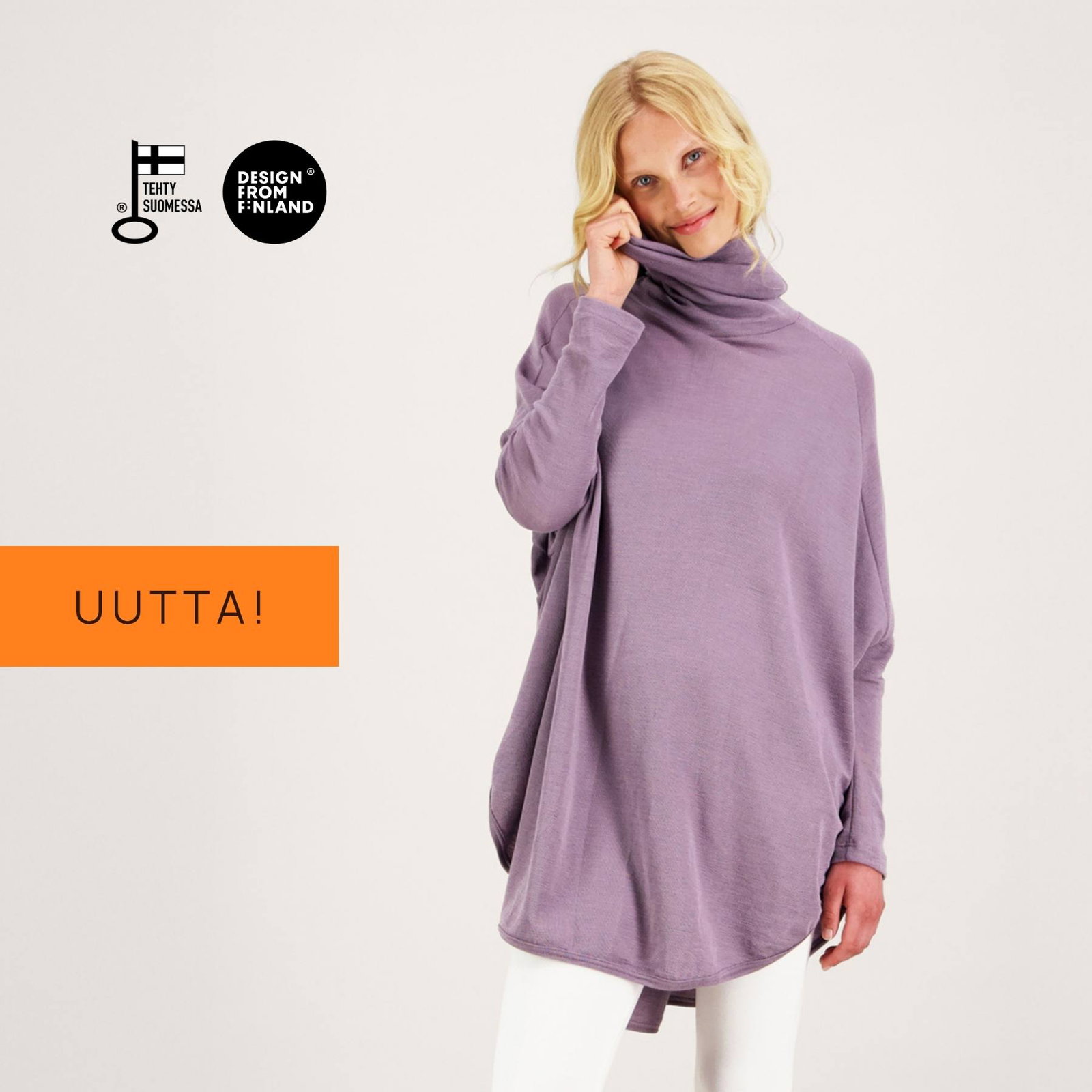 Uutta! KAIHO merinosilkkitunika uudessa laventelin sävyssä